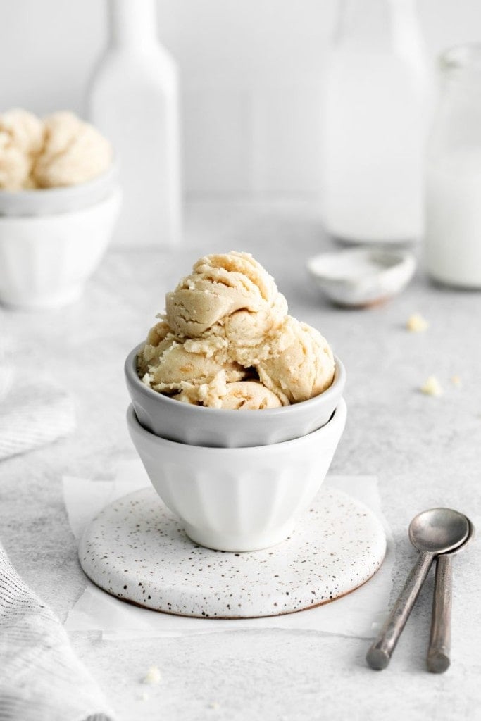 homemade edible sugar cookie dough in a bowl