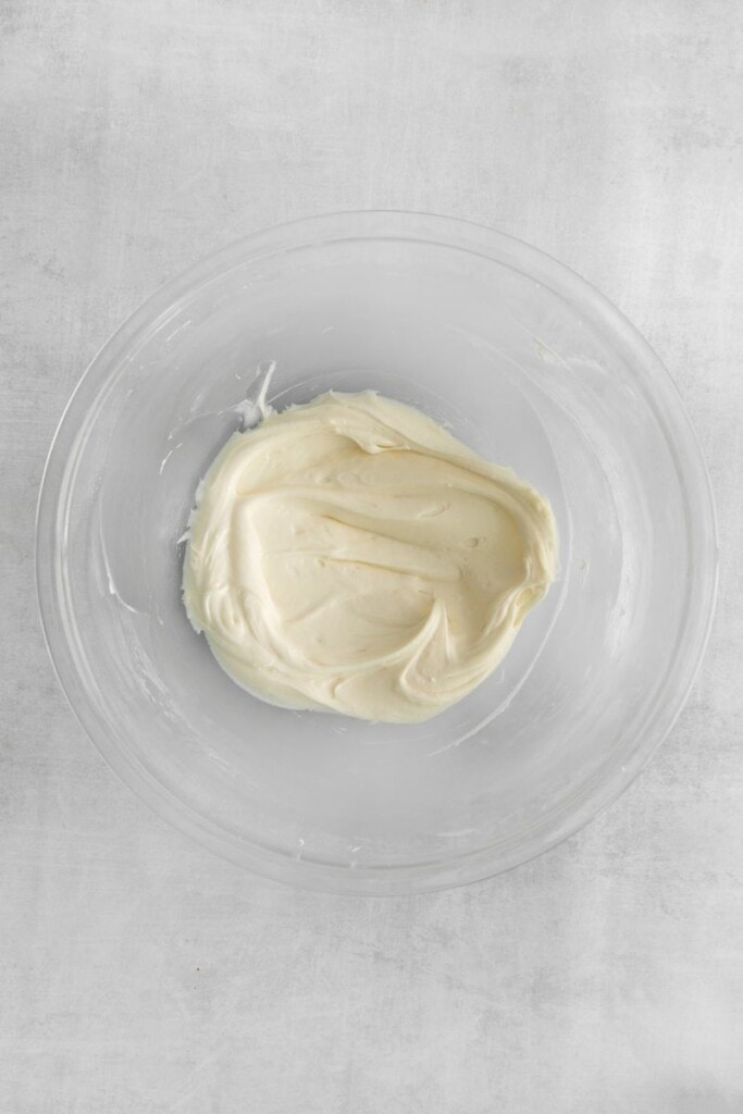 cream cheese icing in a bowl