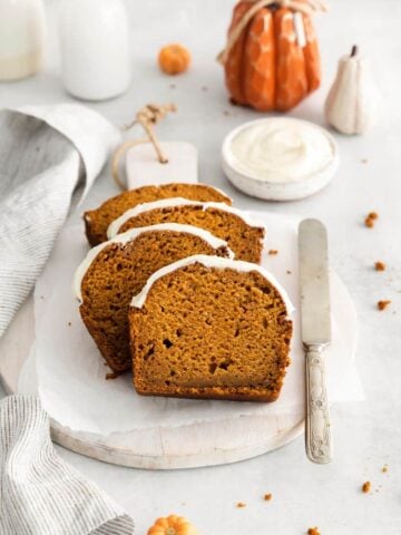 several slices of pumpkin bread