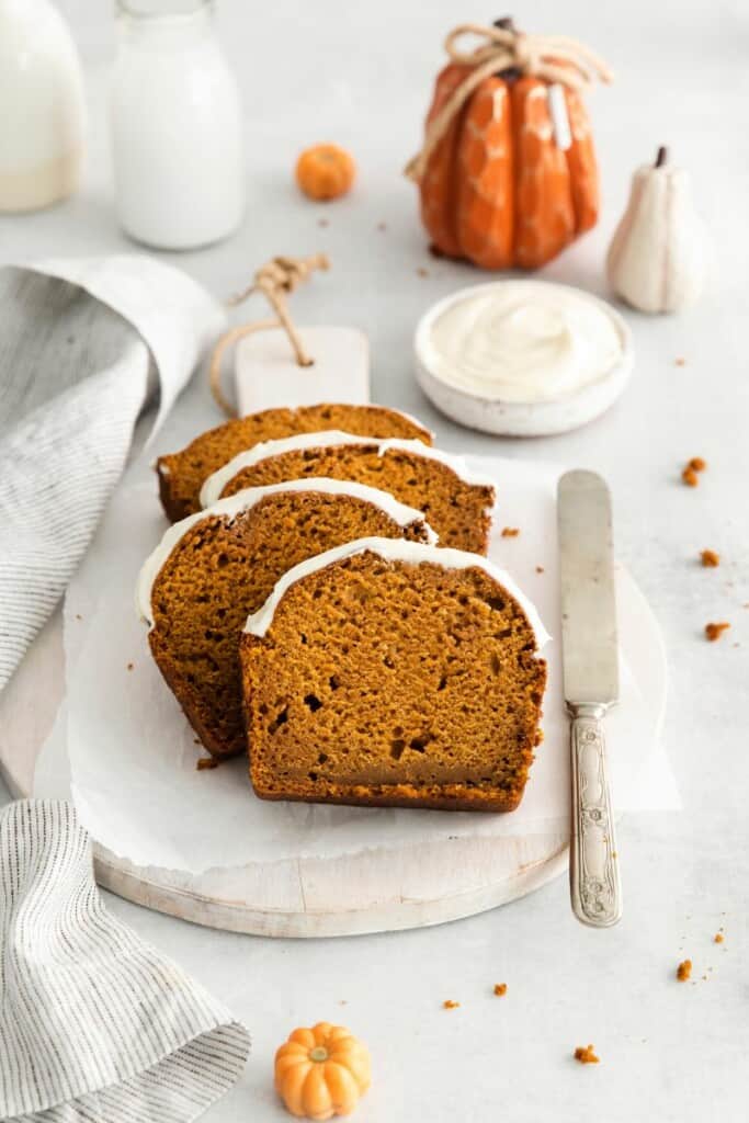 several slices of pumpkin bread