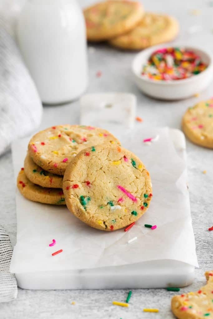 stack of cookies with sprinkles