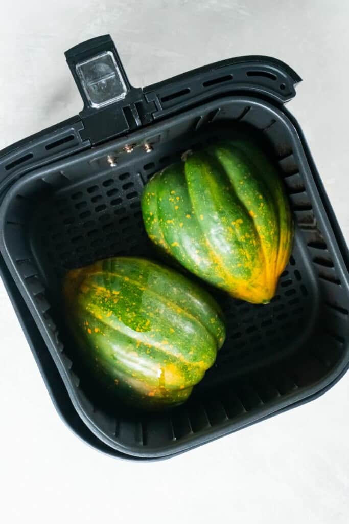 acorn squash upside down in air fryer basket