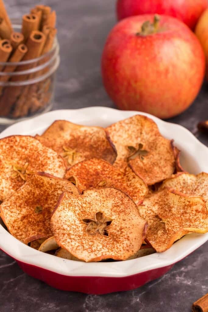 bowl with apple chips