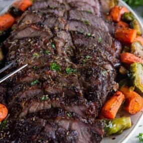 platter with air fried chuck roast