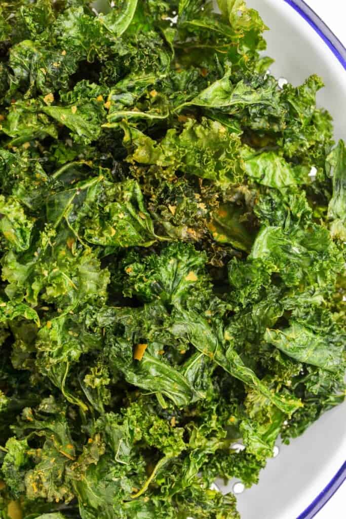 closeup of kale chips