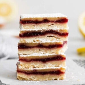 stack of lemon cranberry bars