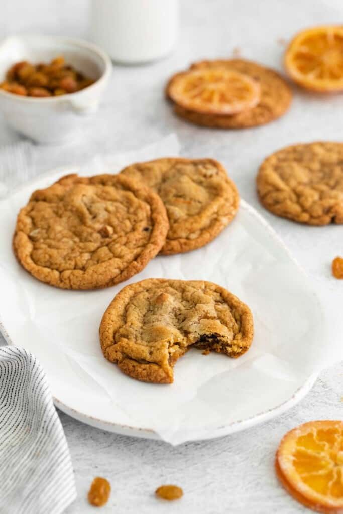 fruitcake cookie with bite out of it