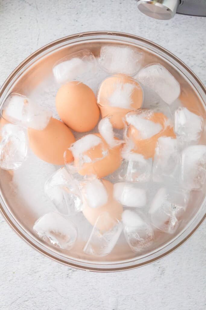 eggs in an ice bath