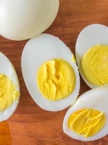 several hard boiled eggs