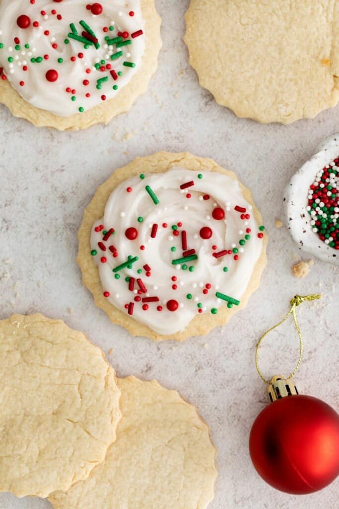 overhead shot of sugar cookies