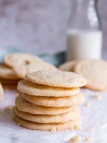 stack of sugar cookies without baking soda