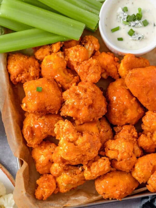 platter with air fryer cauliflower wings