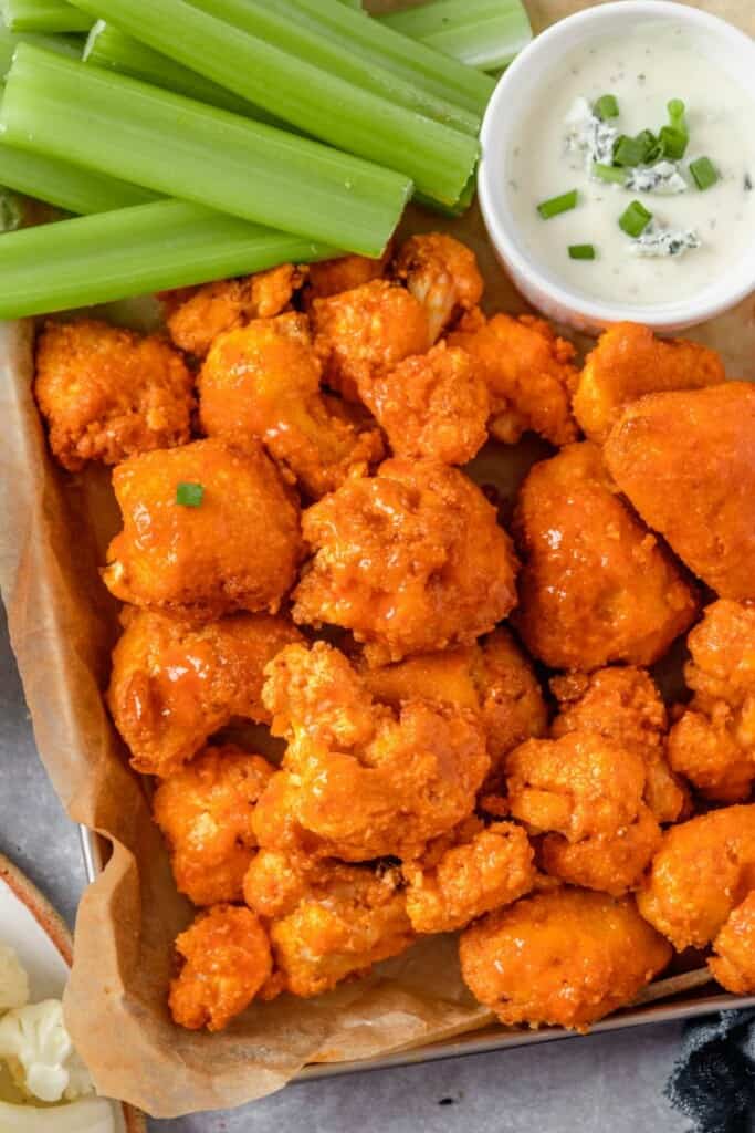 platter with air fryer cauliflower wings