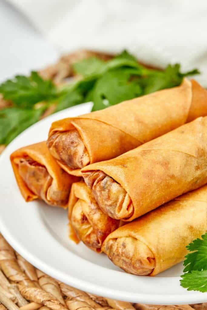 stack of spring rolls