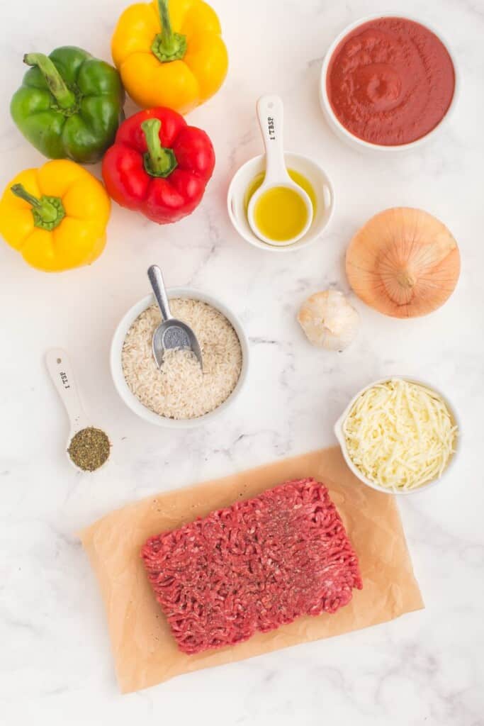 ingredients to make stuffed peppers