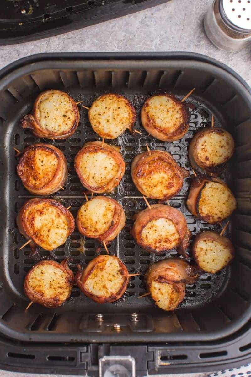 Air Fryer Bacon Wrapped Scallops | Everyday Family Cooking
