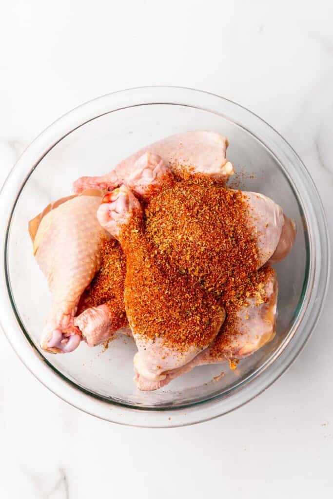 seasonings on chicken legs