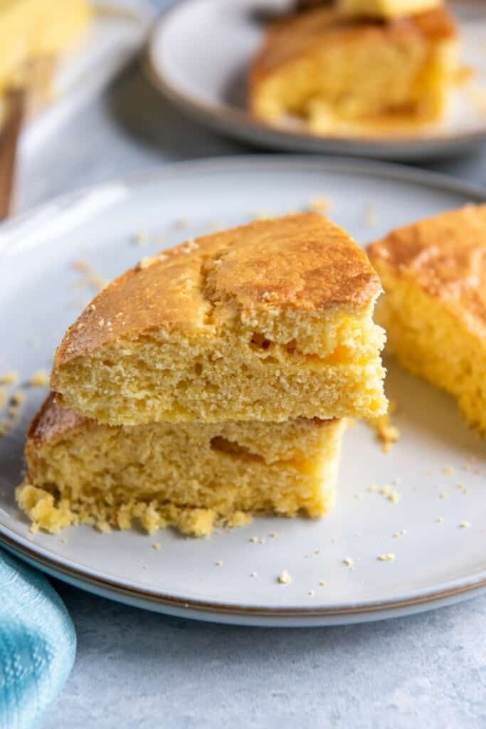 stack of slices of cornbread