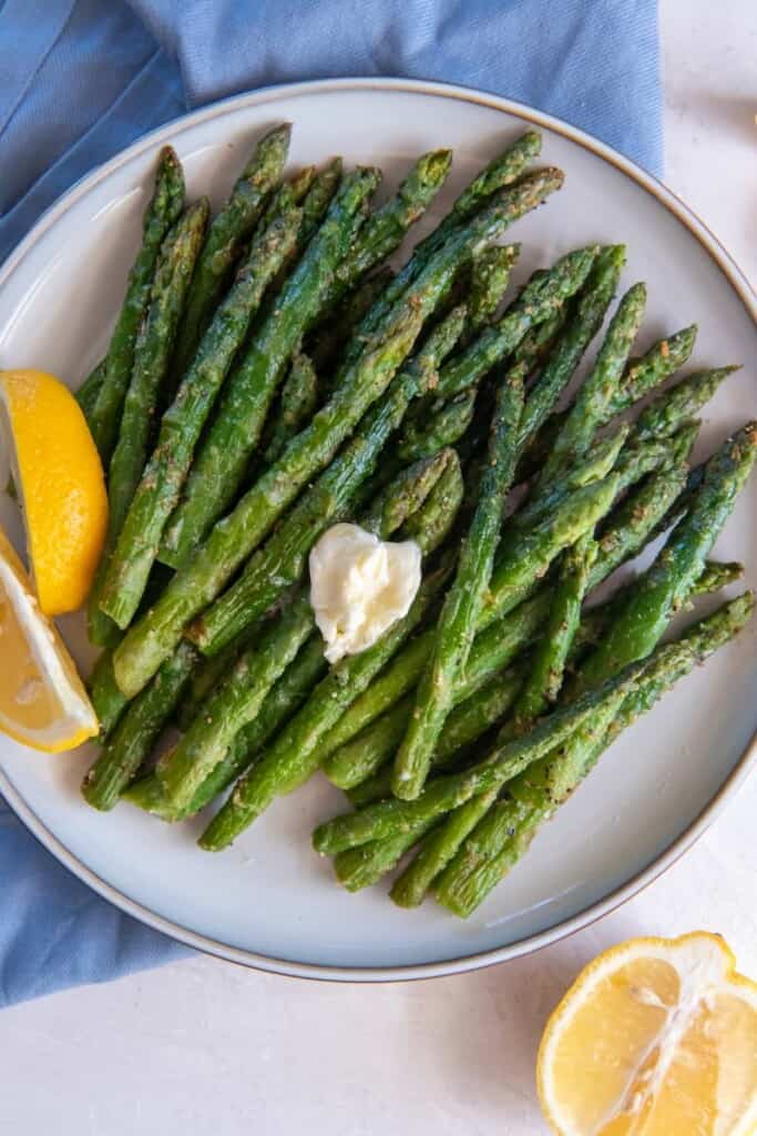 plate with asparagus