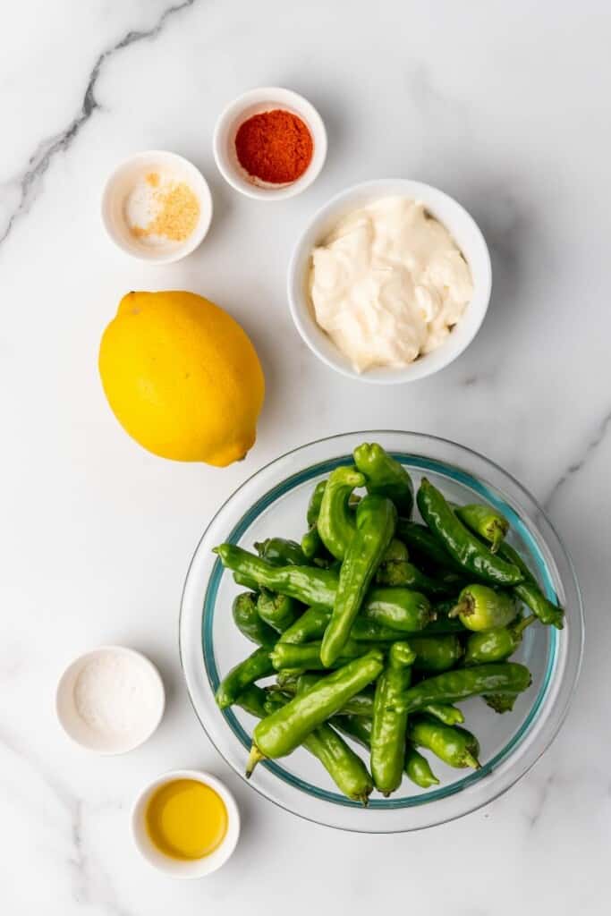 ingredients to air fry shishito peppers