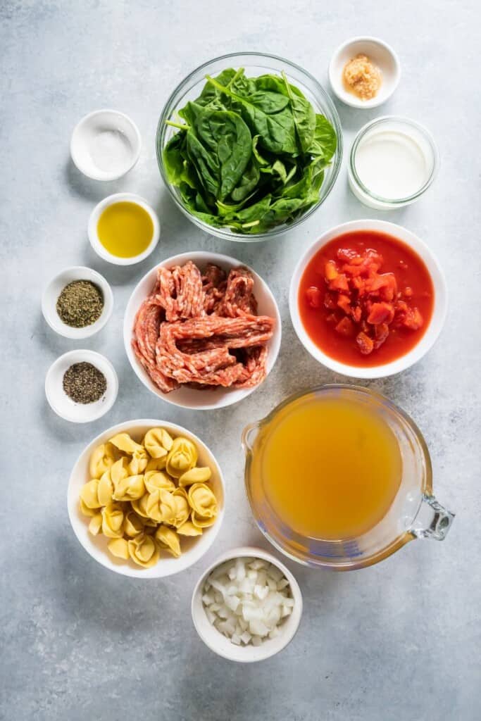 ingredienti per fare la zuppa di tortellini in pentola istantanei
