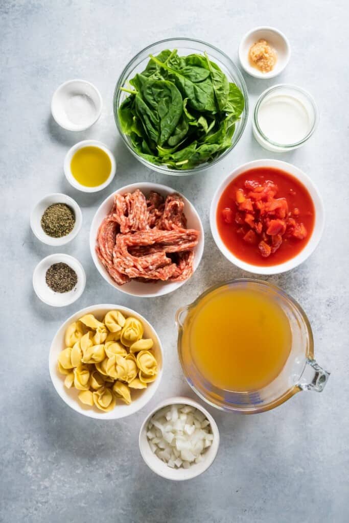 ingredients to make instant pot tortellini soup