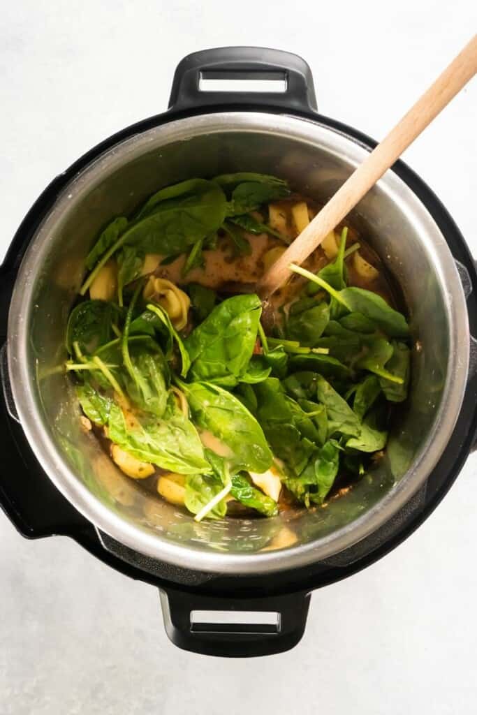 adding spinach to instant pot