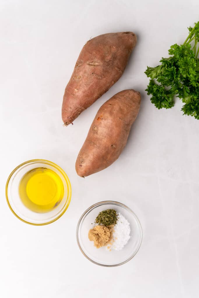 ingredients to make sweet potato cubes