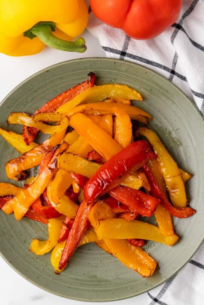 plate with bell peppers