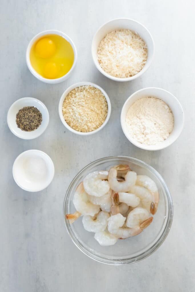 ingredients to make air fryer coconut shrimp