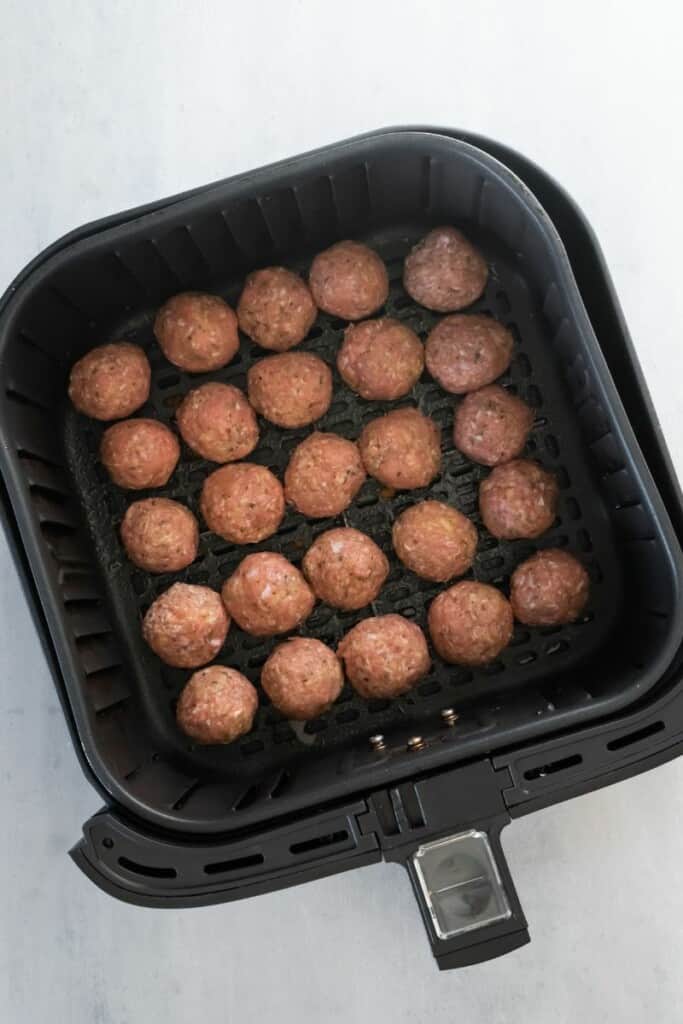 raw meatballs in air fryer