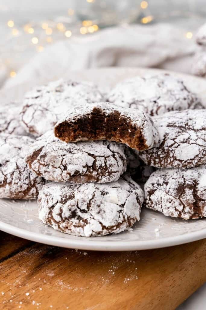 crinkle cookie with a bite out of it