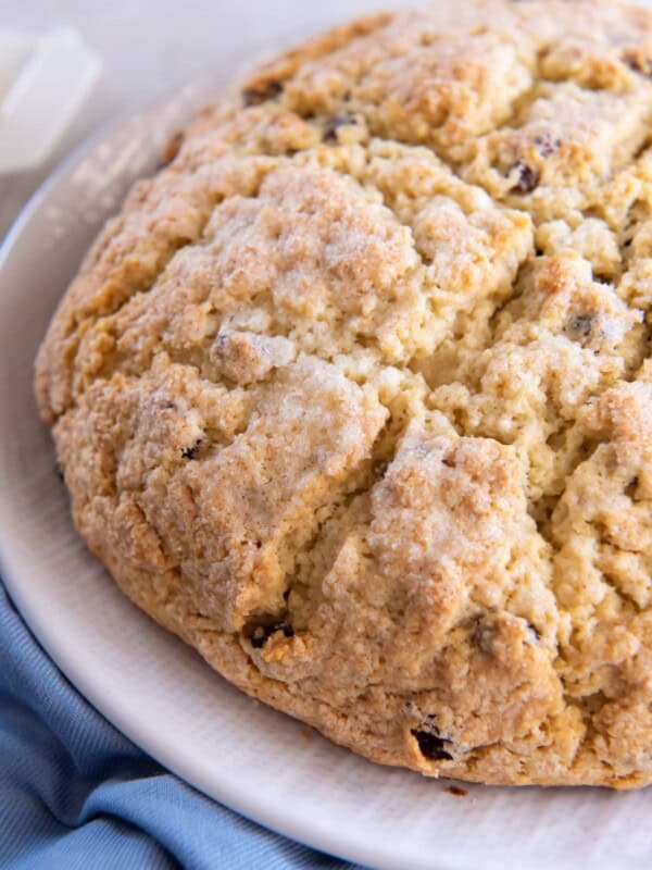 Close up of the full soda bread for St. Patrick's Day.