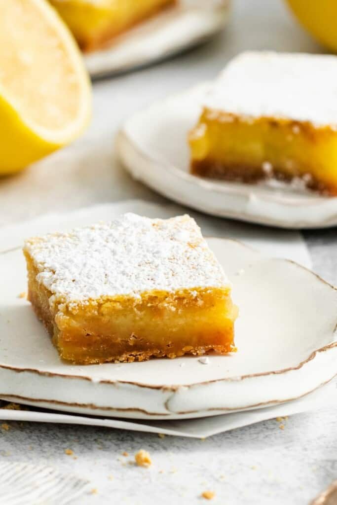 lemon bar on a plate