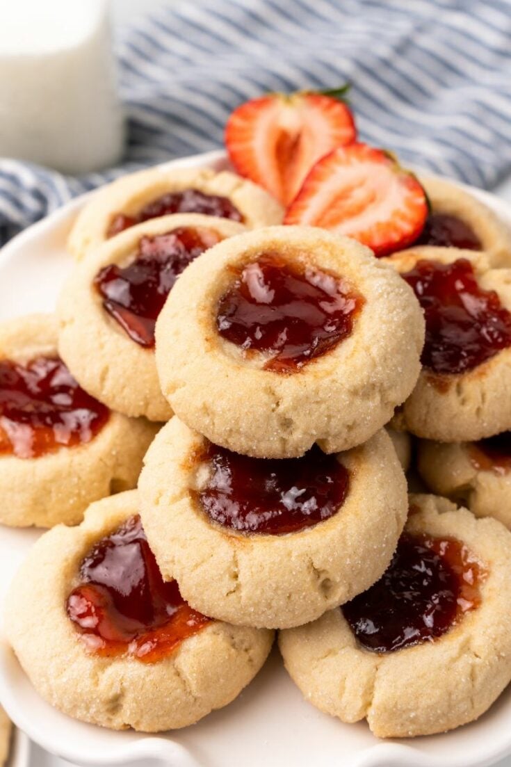 stack of strawberry jam cookies