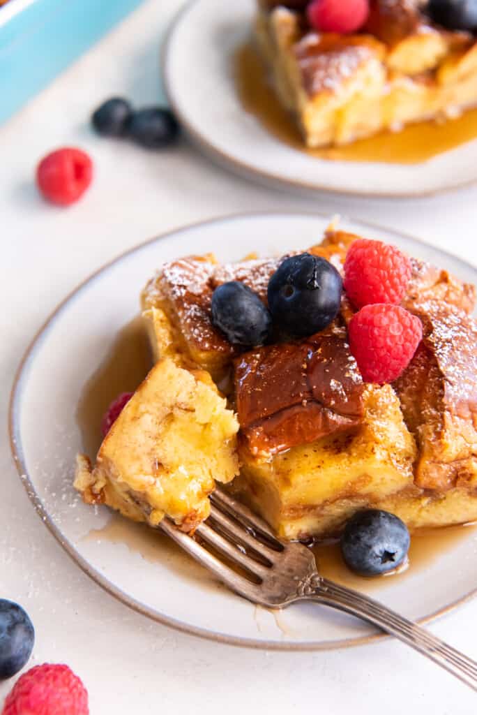 ready to serve brioche french toast casserole