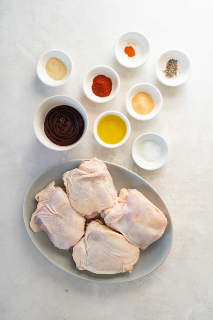 ingredients to make air fryer bbq chicken thighs