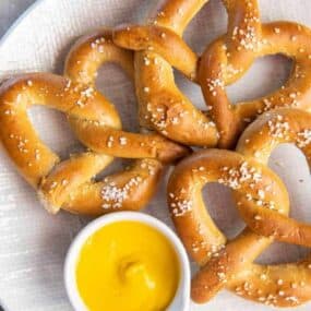 platter with pretzels