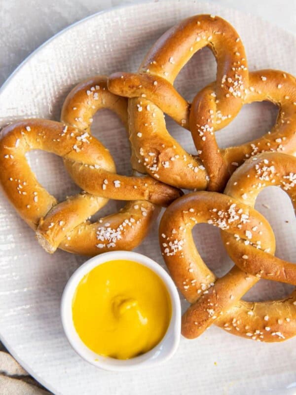platter with pretzels