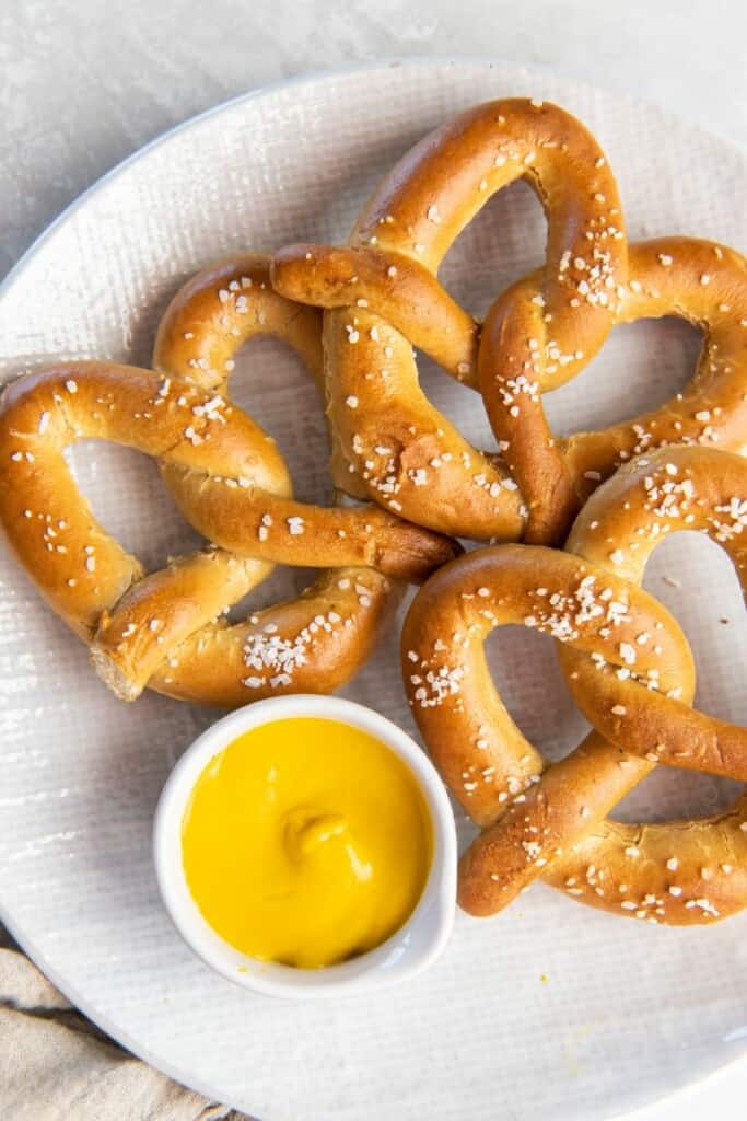 platter with pretzels