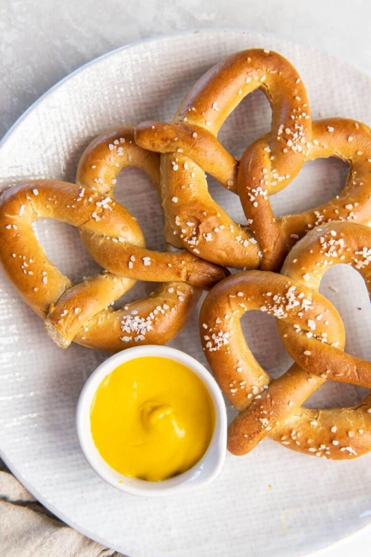 platter with pretzels