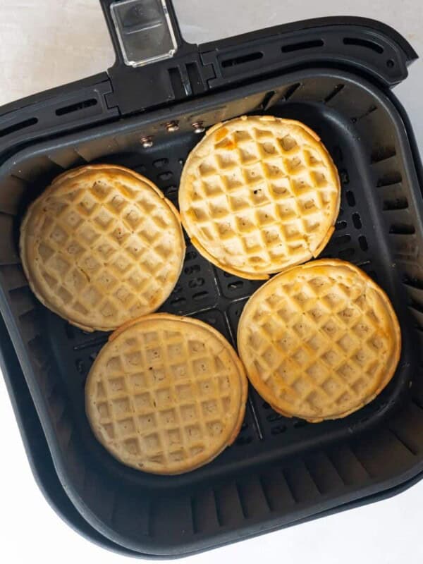 cooked waffles in air fryer