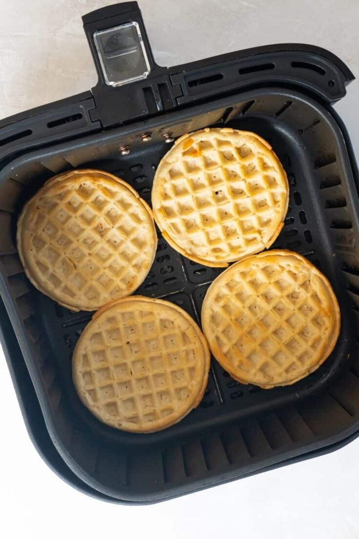 cooked waffles in air fryer