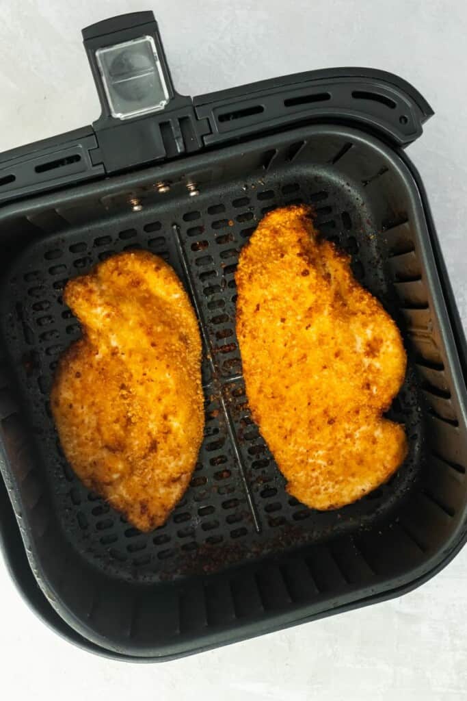 air fryer basket with shake and bake chicken