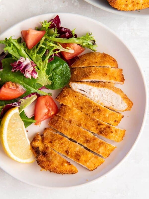 air fryer shake and bake chicken on a plate
