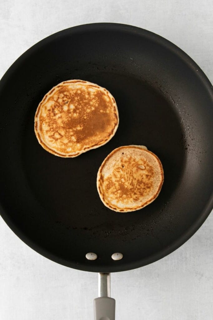 skillet with pancakes