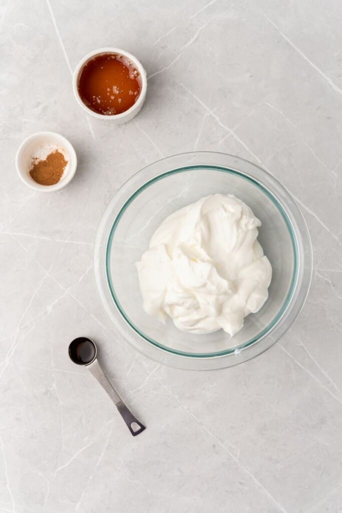 ingredients to make yogurt fruit dip