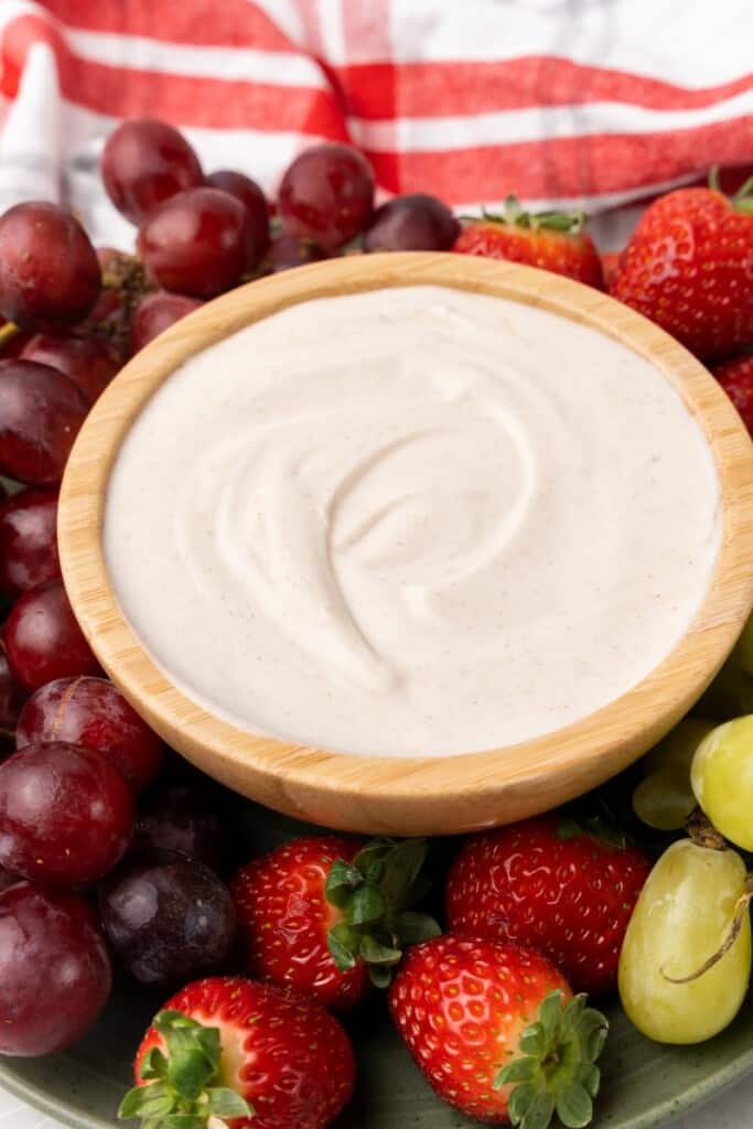 bowl with yogurt fruit dip