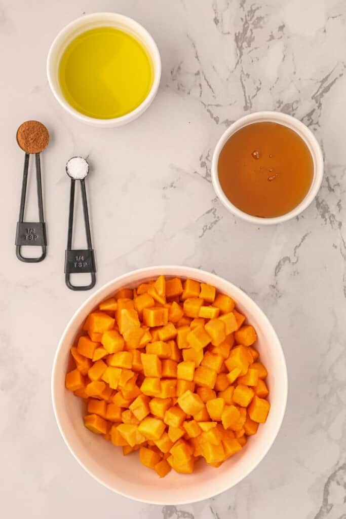 Ingredients needed to make air fryer butternut squash