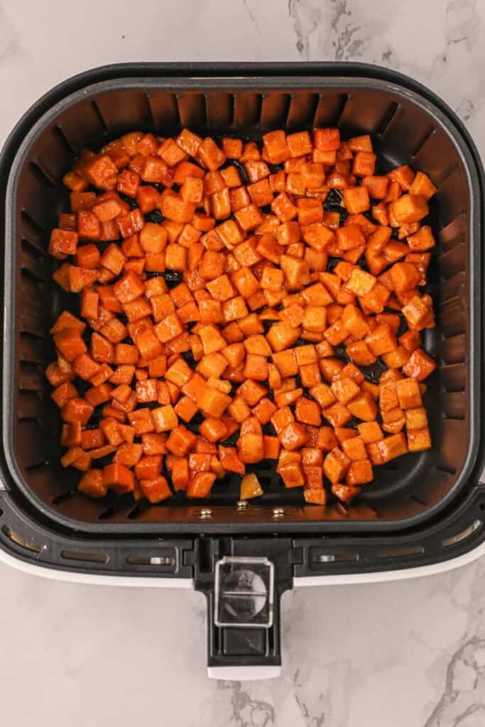 Raw butternut squash in the air fryer